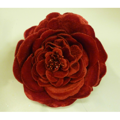 13cm velvet rose w clip red 33601 at beechmount garden centre