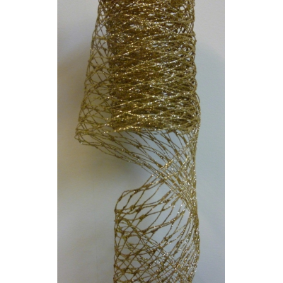 180cm mesh ribbon roll gold 87854