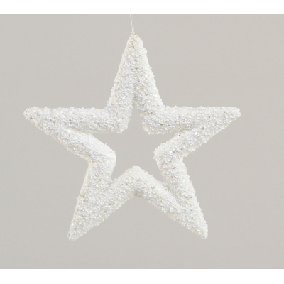 23cm star decoration white 45510 at beechmount garden centre