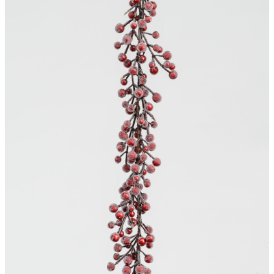 150cm frosted red berry garland at beechmount garden centre