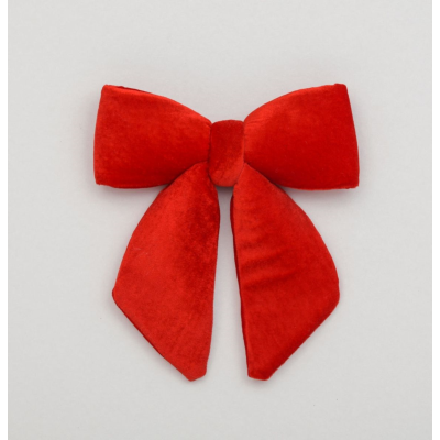 28cm plush bow decoration red 08001 at beechmount garden centre