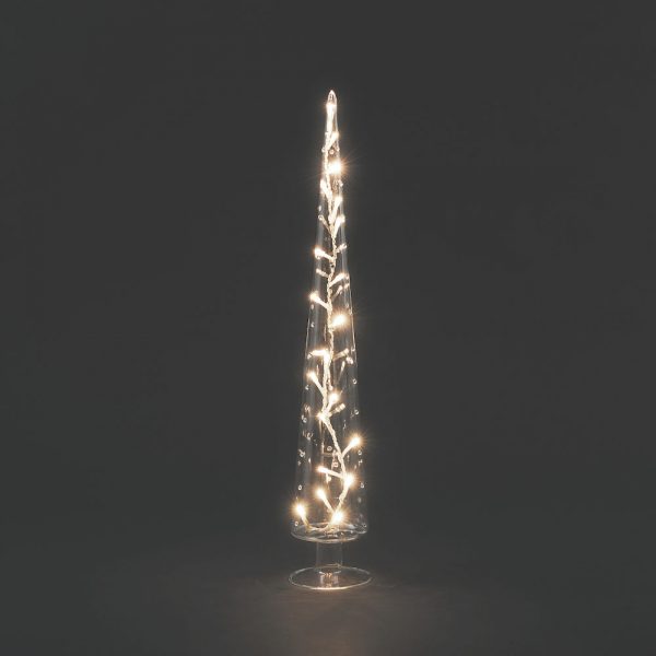 Glass cone 55cm 20 ww LED christmas lights at beechmount garden centre
