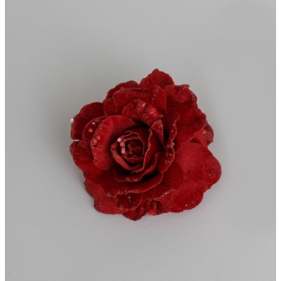 15cm Velvet Rose W/Clip Red 10001 at beechmount garden centre