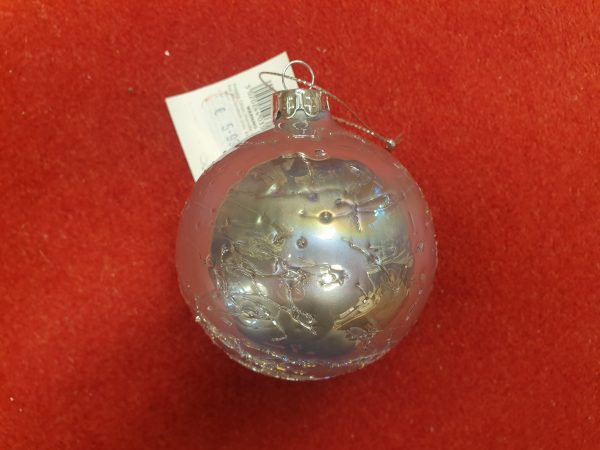 8cm Crackle Ball Silver 1961 at beechmount garden centre