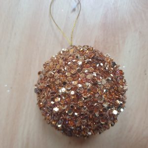 8cm Sequin Ball Burnt Orange 13878 at beechmount garden centre