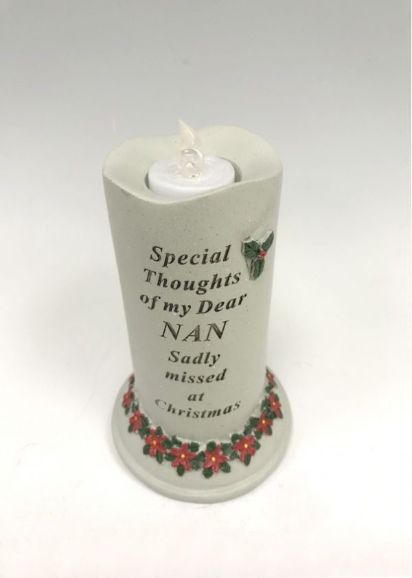 Grave Ornament NAN Poinsettia Candle at beechmount garden centre