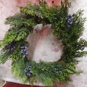 56cm Cedar/Blueberry Wreath at beechmount garden centre