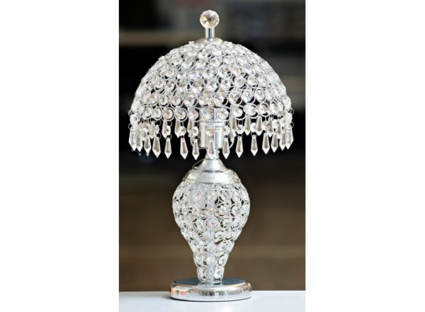 The Grange Collection Table Lamp (Crystal Shade) Silver at beechmount garden centre