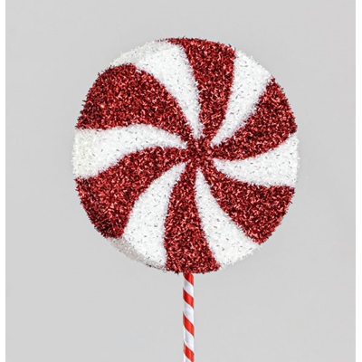 38CM CANDY CANE DECORATION RED/WHT at beechmount garden centre