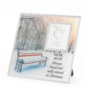 Memorial Ornament Frame w/Christmas Bench Mum at beechmount garden centre