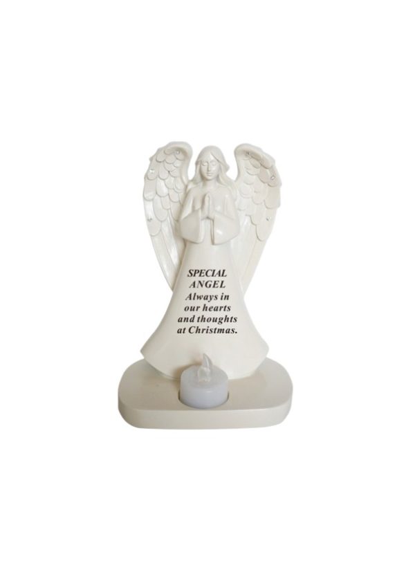 Grave Ornament Angel w/Light ANGEL at beechmount garden centre