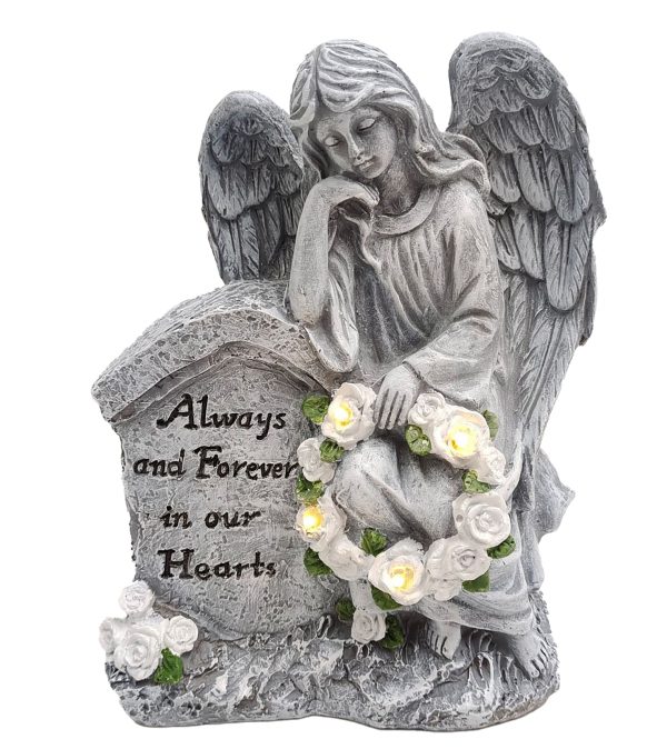 Grave Ornament Angel Kneels at Headstone at beechmount garden centre
