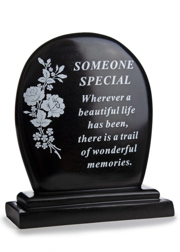 Grave Ornament Black Flower Plaque Someone Special at beechmount garden centre