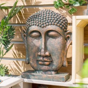Male Buddha Head on base XL at beechmount garden centre