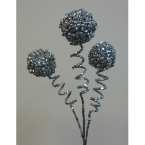 43cm Glitter Ball Spray x 3 Silver 53190 at beechmount garden centre
