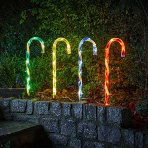 Candy Cane Stakes L Set 4 Multi Coloured at beechmount garden centre