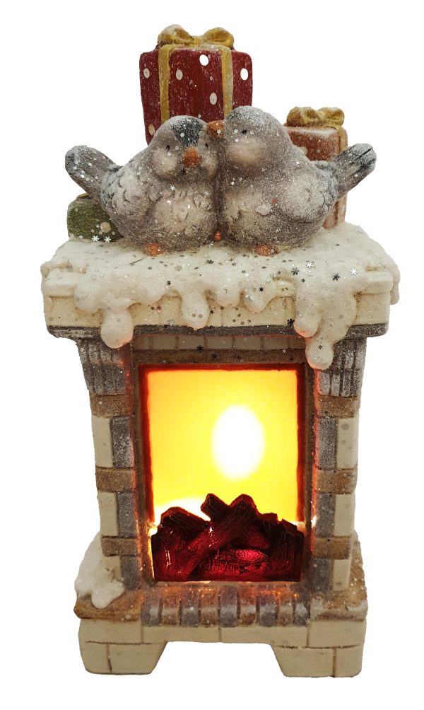 Flaming Fireplace w Gifts CH501 AT BEECHMOUNT GARDEN CENTRE