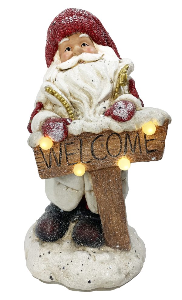 Santa W Welcome Sign & LED CH631 at beechmount garden centre