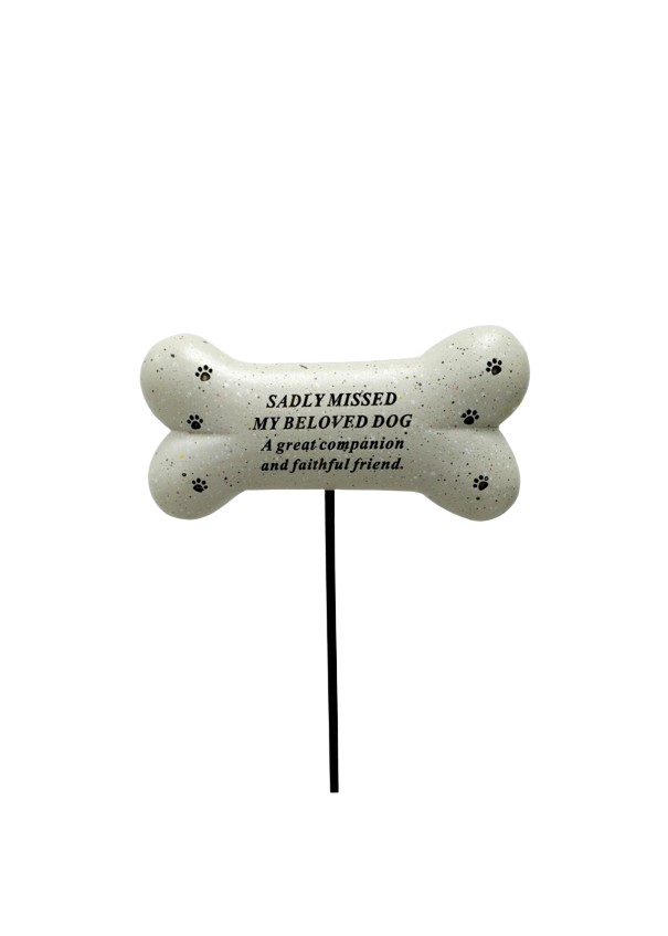 Grave Ornament Dog Bone Stick at beechmount garden centre