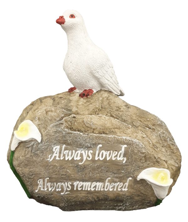 Grave Ornament Dove on Stone 6127