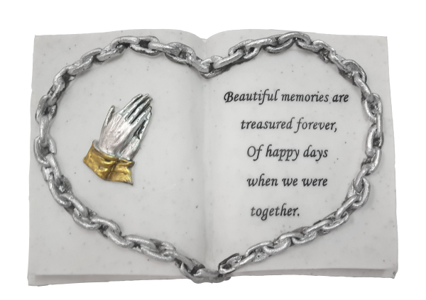 Grave Ornament Praying Hands Book 6134