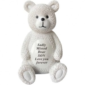 Grave Ornament SON White Teddy Bear