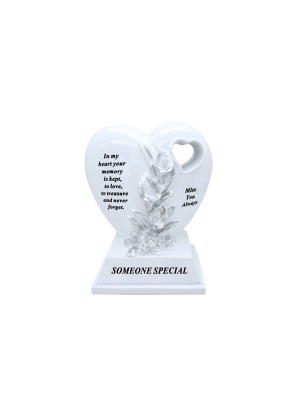 Grave Ornament SOMEONE SPECIAL Double Heart on Plinth