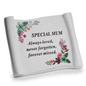 Grave Ornament Speckle Floral Scroll MUM