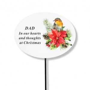 Grave Ornament Poinsettia Stick DAD
