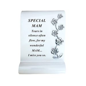 Grave Ornament Forget Me Not Flower Scroll MAM