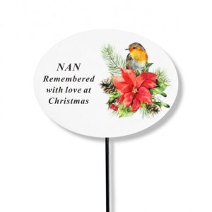 Grave Ornament Poinsettia Stick NAN