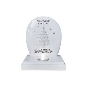 Grave Ornament Silver & White LED Christmas Tree SOMEONE SPECIAL