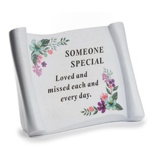 Grave Ornament Speckle Floral Scroll SOMEONE SPECIAL