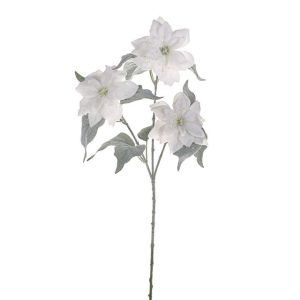 Snow/Icwe Poinsettia Spray x3 50.5cm 11253780