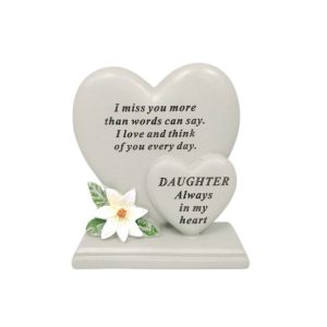 Grave Ornament SON Lily Double Heart