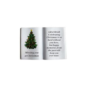 Grave Ornament GRANDAD Christmas Tree Book