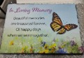 Grave Ornament In Loving Memory Butterfly Slate 6225