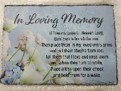 Grave Ornament In Loving Memory Flower Slate Plaque