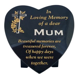 Grave Ornament Small Granite Heart 9107