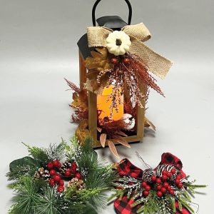 Wood Lantern W/Black Hanger SML 3025