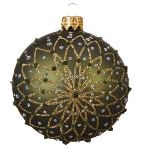 Glass Bauble Matt Green 50098