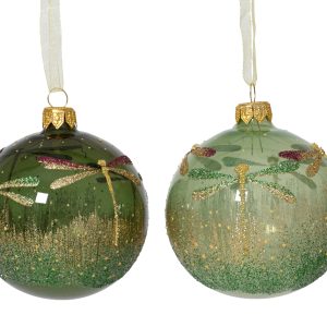 Shiny Glass Transparent Bauble W Dragonfly 51081