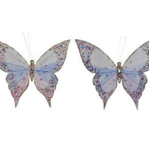 Glitter Butterfly w Spangle on Clip 531802
