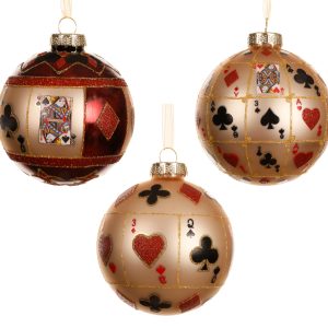 Bauble Glass Shiny 3 Ass 71002