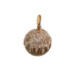 Brown, Gold Bauble 10Hcm