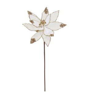 Ivory/Gold Poinsettia Flower