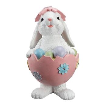 Ceramic Rabbit in Egg Dress 45482 - Beechmount Garden Centre
