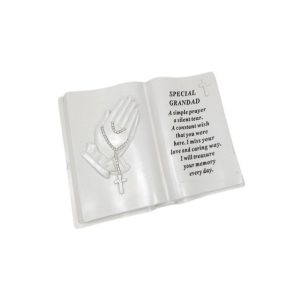 Grandad Praying Hands With Rosary Beads & Cross Book