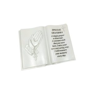 Grandma Praying Hands With Rosary Beads & Cross Book
