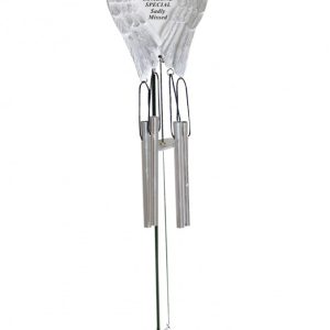 Sadly Missed White & Silver Angel Wings Windchime
